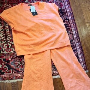 See and be seen. Peachy  Textured Top and Pants Set new 1x
